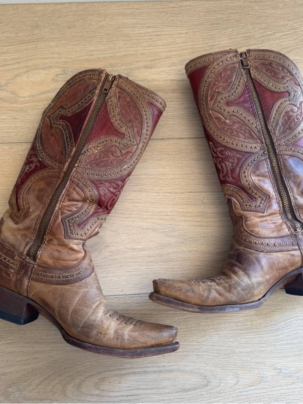 Lucchese Classics Women's Leila Western Boot, Nude, size 8. B US - Picture 7 of 15